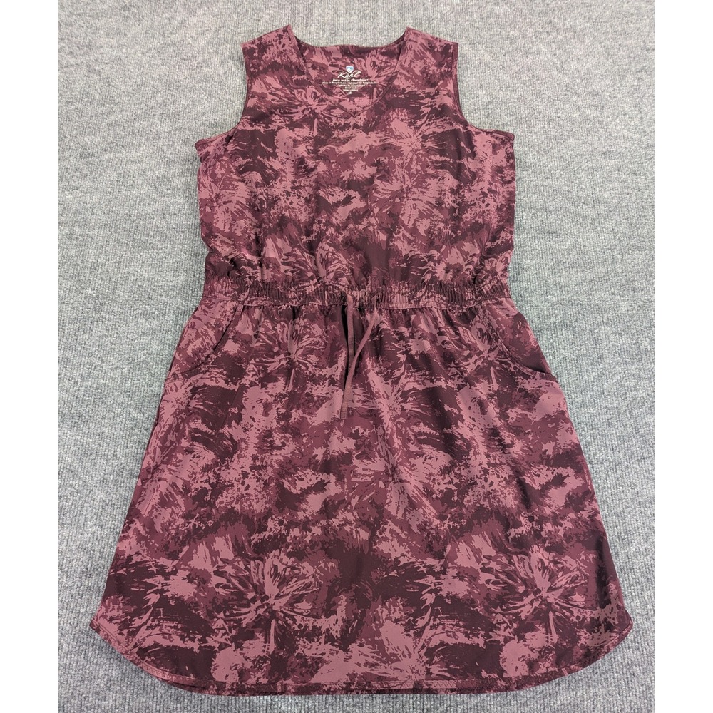 Kuhl Vantage Womens M Burgundy Abstract Camo V-Neck Sleeveless Pocket Dress 4021